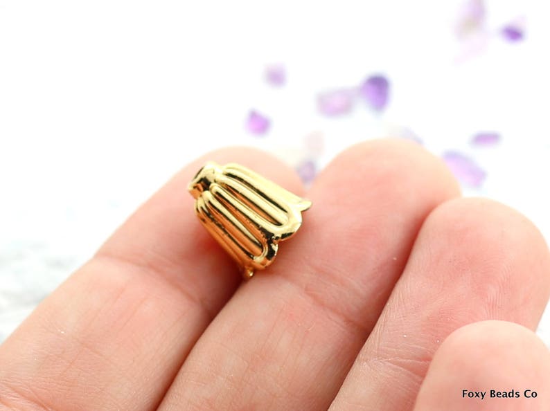 Gold Plated Bead Cones 2 Bead Cones Bead Caps Flower Petal Bead Cones A14 Gold Bead Cones Jewelry Supplies Gold Bead Caps