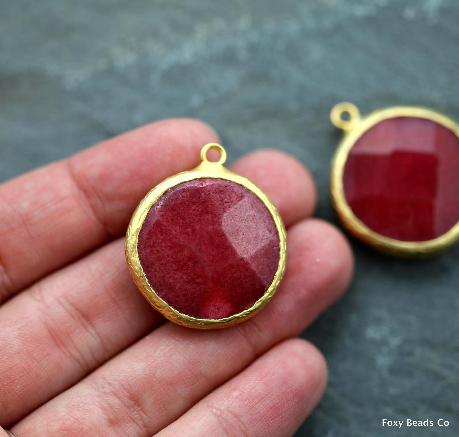 Red Jade Gemstone Pendant Jade Jewelry Jade Necklace Etsy