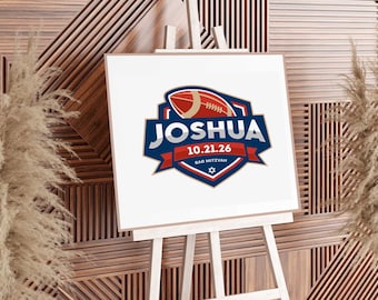 Custom Bar mitzvah Football Logo, Personalized Football Logo, Bat Mitzvah logo, Flag Football logo, Digital Download, American Football logo