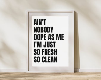 Printable Downloadable Artwork Eclectic Maximalist Design - Aint Nobody