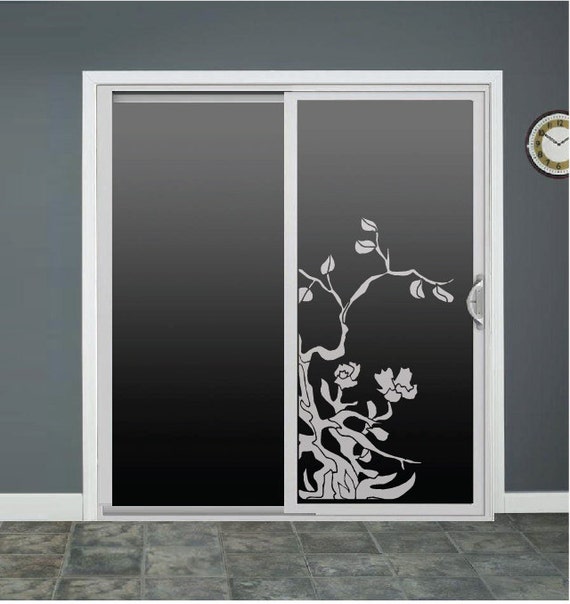 Tree Flower Glass Door Decals Etched glass window sticker Etsy