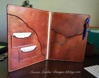 Handmade Leather Portfolio, can be personalized