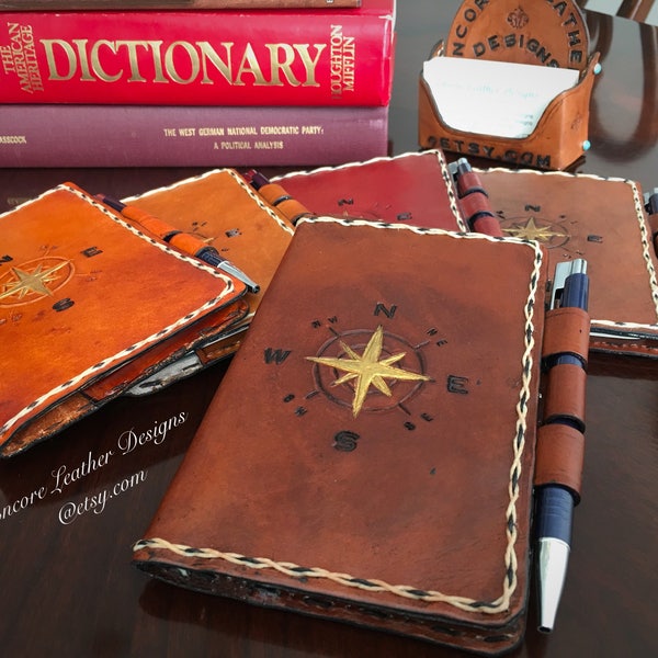 Leather Notebook Covers for Fieldnotes and Moleskin 3.5 x 5.5 notebooks.