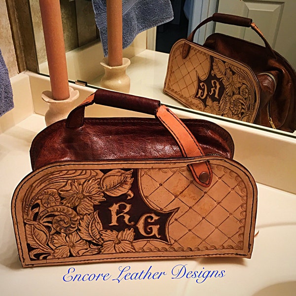 Monogrammed Leather Men's Shaving Kit - Etsy