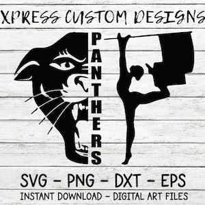 Panthers Color Guard Mascot SVG - Panthers Mascot SVG