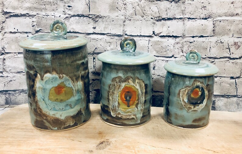 Black ceramic kitchen canisters