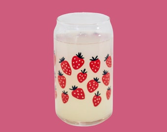 Strawberry Can Glass