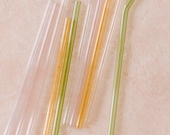 Glass Pastel Straws - Pack of 2