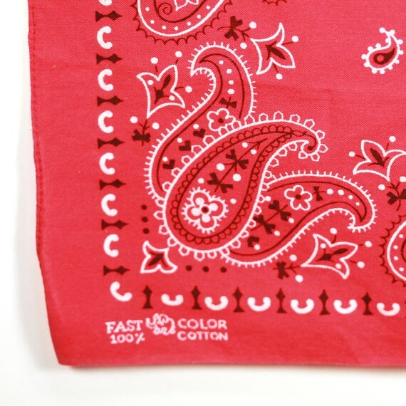 Vintage Red Bandana, Bandanna, Handkerchief, Hankie, Scarf, Red