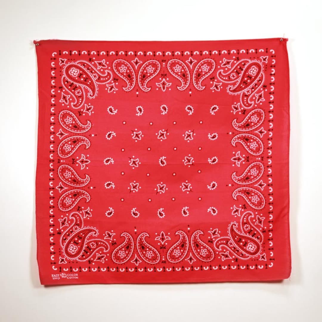 Vintage Red Bandana, Bandanna, Handkerchief, Hankie, Scarf, Red