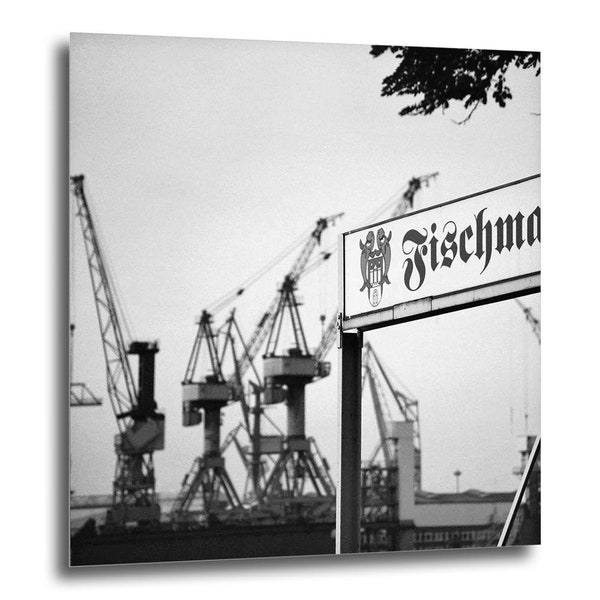 COGNOSCO mini - Druck auf Aludibond - Hamburg Fischmarkt - 10x10cm - magnetisch