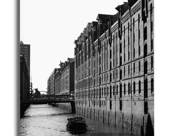 COGNOSCO - Wandbild - 30x30cm - Speicherstadt - Hamburg - Druck auf Aludibond