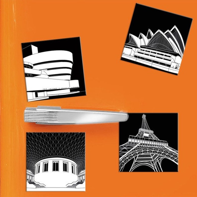 Magnets Urban Graphic International-Set of Four-by COGNOSCO image 1