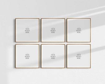 Square Frame Mockup Bundle, Gallery Wall Art Mockups (PSD)