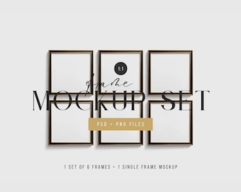 Elegant Black and Gold Square Frame Mockup Set 08 | PSD + PNG (Digital Download)