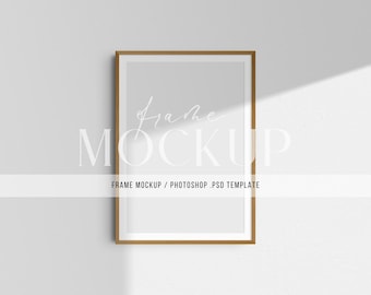 Frame Mockup 5:7 A4 Portrait Vertical Frame Mockup Template PSD Wall Art Mockup | 6 PSD Files | Mat Passepartout | Shadow Overlays