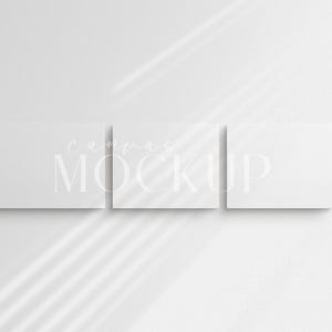 Canvas Mockup 5:4 4x5 Landscape Set of 3 Horizontal Canvases | Unframed Art Canvas Mockup | Horizontal Canvas Mockup PSD | Front View
