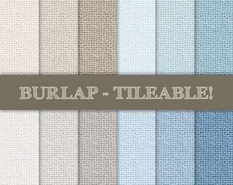 Documenti digitali della tela da imballaggio, crema, Beige, grigio e blu ~ Burlap Tileable ~ Reticolo senza giunte della tela da imballaggio ~ tela tela di iuta iuta; DOWNLOAD IMMEDIATO