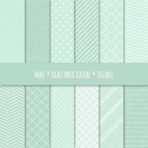 Carta digitale menta ~ Motivi geometrici senza soluzione di continuità ~ Texture carta kraft tileable ~ Sfondo texture cartone ~ Punti, strisce, gallone