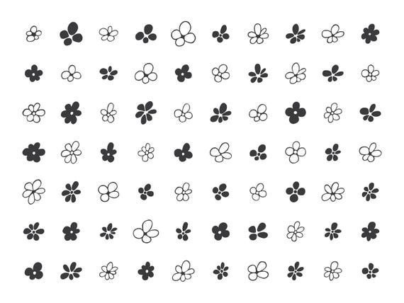 70 Hand Drawn Floral Decorative Design Elements Floral Etsy