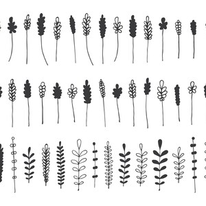 Handgezeichnete botanische Clip Art - Laubblätter (EPS, PNG)