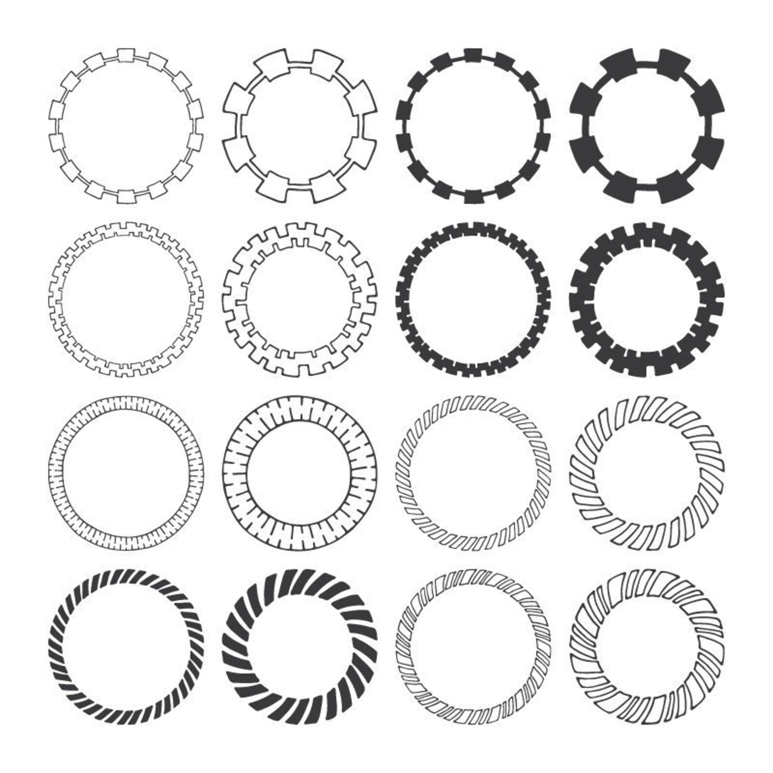 32 Hand Drawn Decorative Round Frames, Circle Borders: Tribal, Boho ...