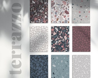 15 Terrazzo Patterns: Seamless Vector Texture Backgrounds JPG + EPS (Digital Download)