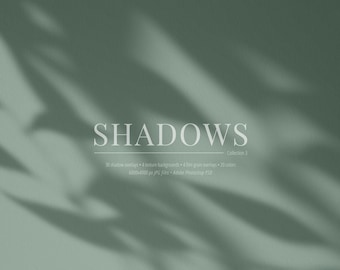 30 Botanical Shadow Overlays vol. 03 | Plants, Leaves (JPG, PSD)