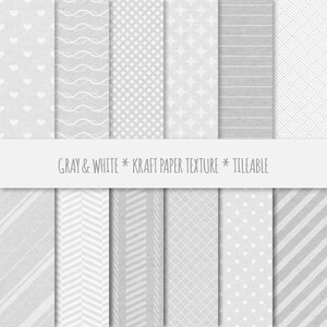 Argento grigio Scrapbook digitale carta ~ geometrici senza giunte ~ Kraft Paper Texture Tileable ~ cartone Texture sfondo