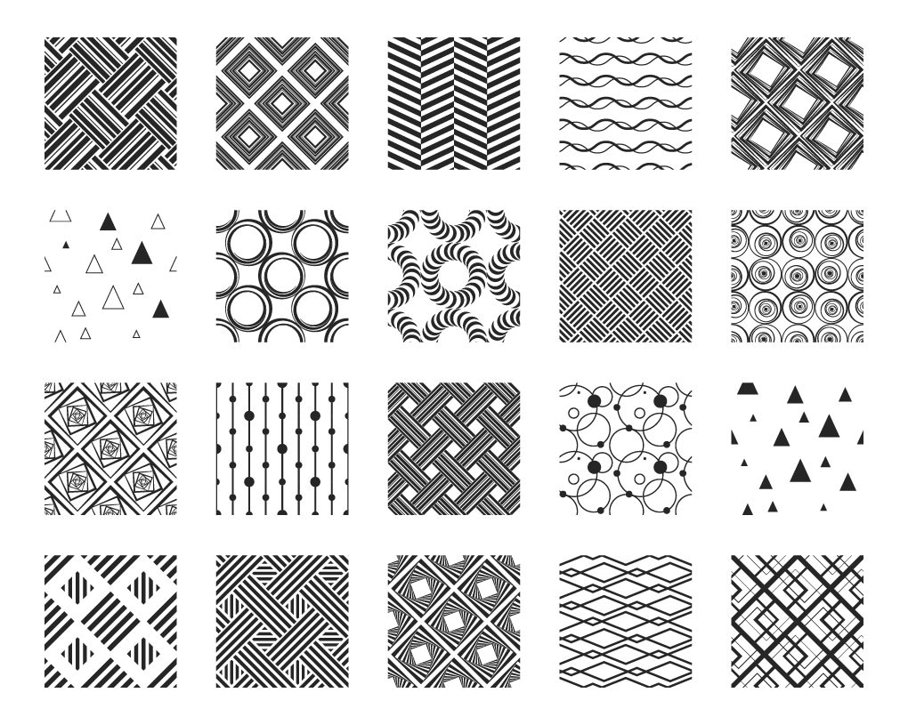 50 Geometric Seamless Patterns Geometric Vector Patterns: Waves, Polka ...