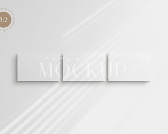 Horizontal Canvas Mockup 3:2 2x3 Landscape Set of 3 PSD Template (Digital Download)