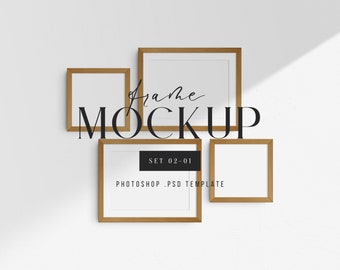 Gallery Wall Frame Mockup 02-01 | Set of 4, PSD Mockup Template (Digital Download)