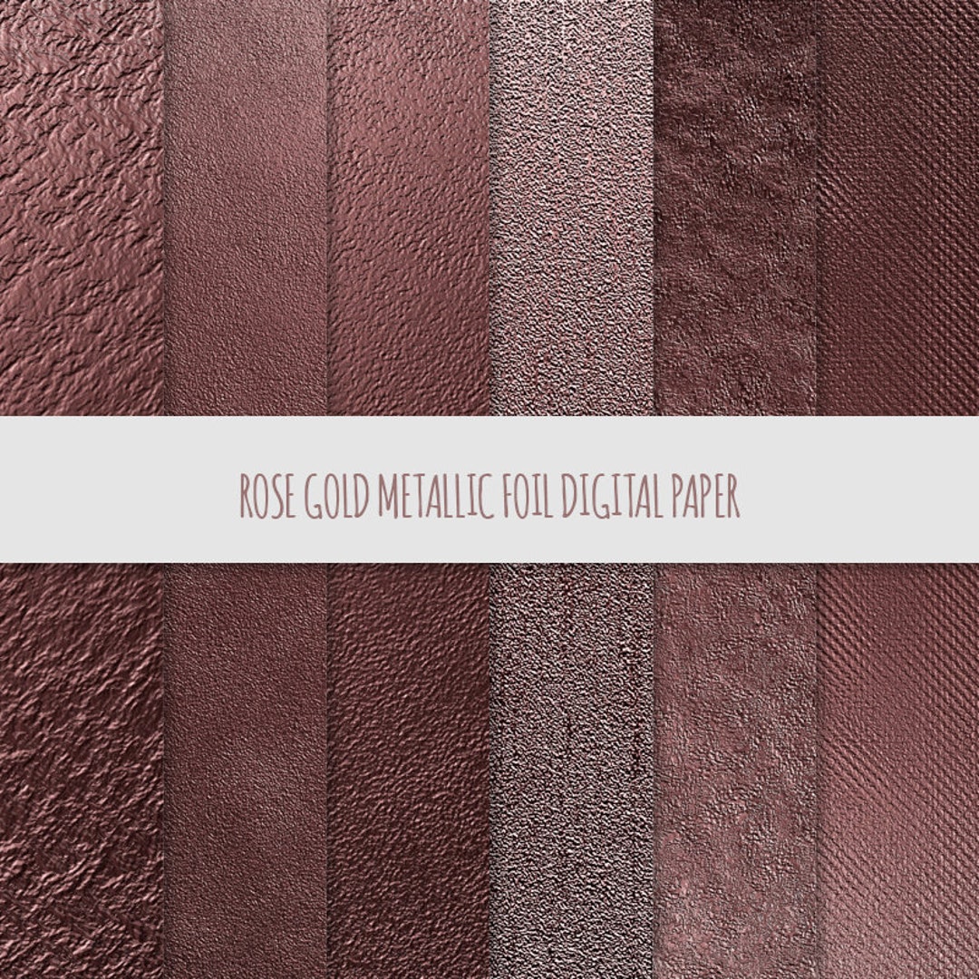 Rose Gold Foil Texture Digital Paper, Metallic Backgrounds (digital ...