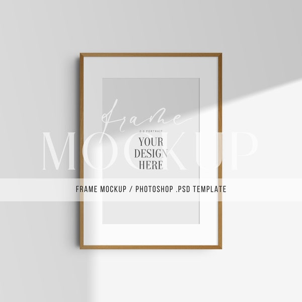 Frame Mockup 5:7 A4 Portrait Vertical Frame Mockup Template PSD Wall Art Mockup | 6 PSD Files | Mat Passepartout | Shadow Overlays