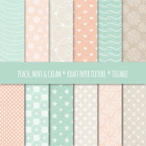 Pesca & menta digitale carta ~ Kraft Paper Texture Tileable ~ geometrici senza giunte ~ cartone Texture sfondo