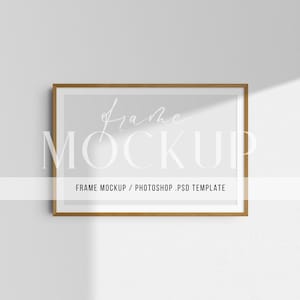 Horizontal Frame Mockup Kit 3:2, 2x3 Landscape. Wall Art Mockup PSD Template. Passepartout Mat, Shadow Overlays. Download 6 PSD Files.