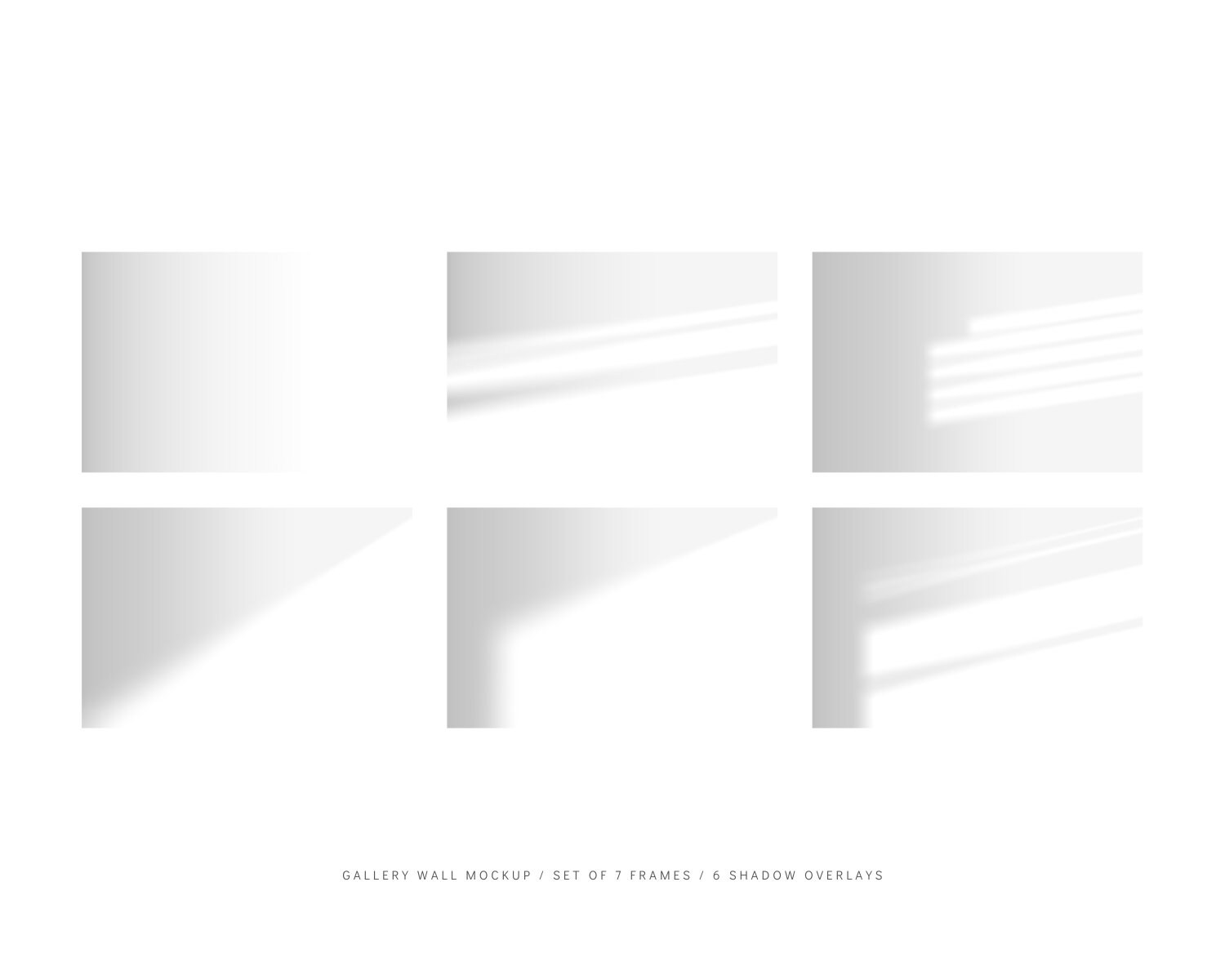 Gallery Wall Mockup Set of 7 Thin Frames White Modern Etsy