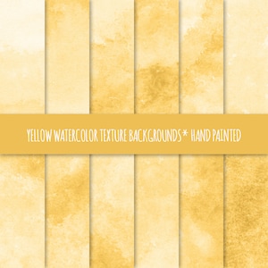 Papel digital com textura de aquarela de ouro amarelo ~ Fundos de aquarela pintados à mão ~ Papel de álbum de recortes em aquarela ~ Fundo de cartão em aquarela