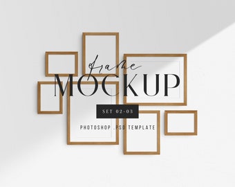 Gallery Wall Frame Mockup 02-03 | Set of 7, PSD Mockup Template (Digital Download)