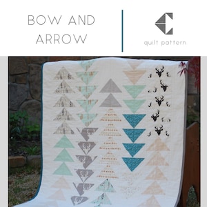 Bow and Arrow Quilt PDF Pattern in Baby, Crib, Toddler, Throw Size- Flying Geese Quilt for Beginners