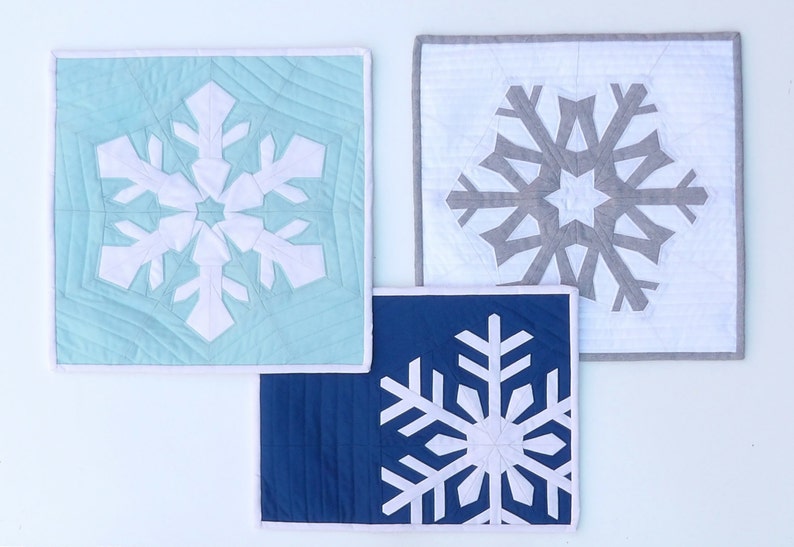 Snowfall PDF Pattern 3 Paper Pieced Snowflake Blocks - Etsy