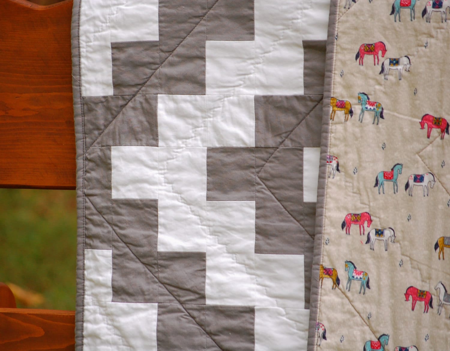 Tribal Tiles PDF Quilt Pattern Modern Aztec Theme Two Color Quilt Solid