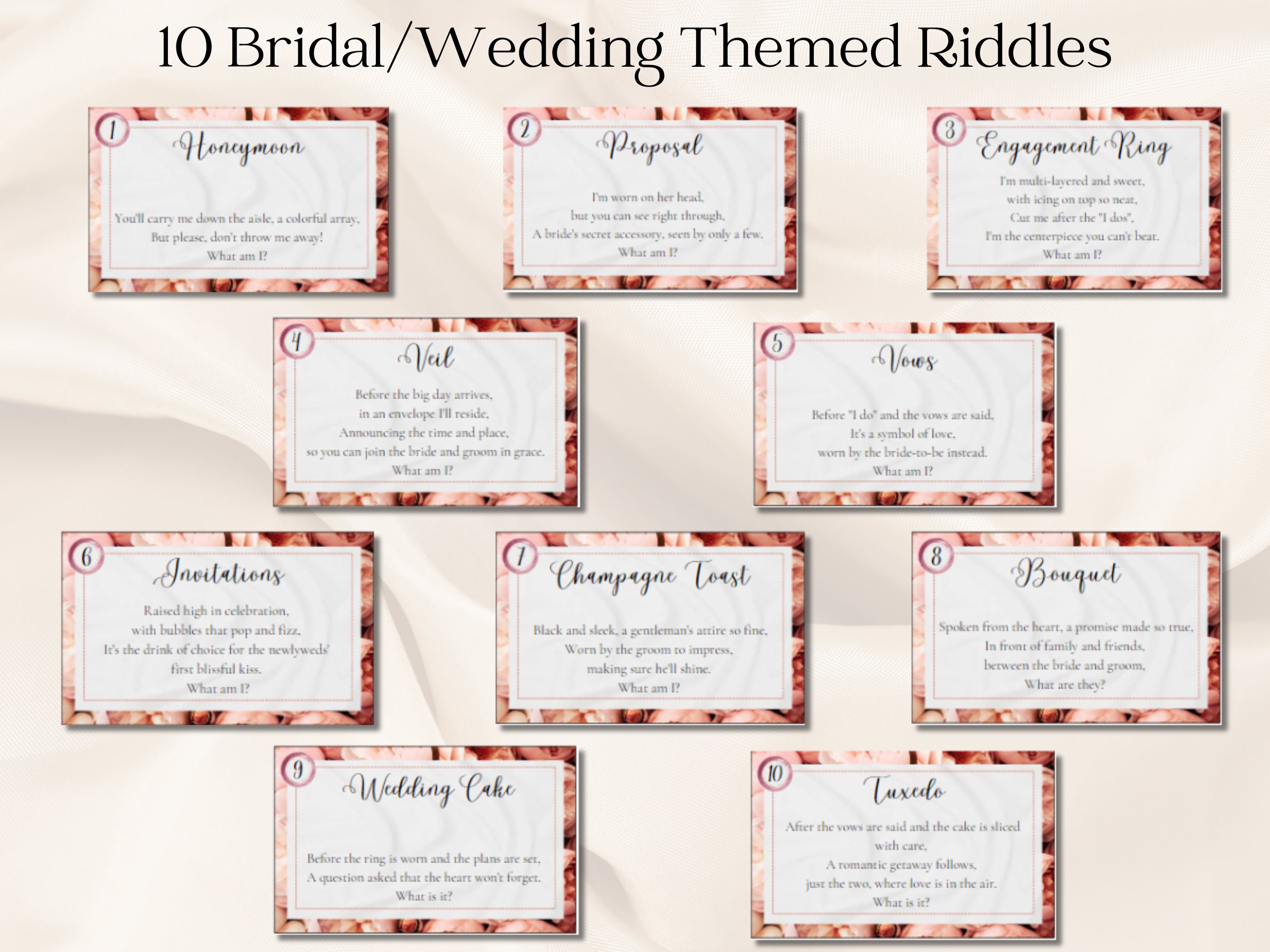 Bridal Shower Game Printable Bridal Shower Scavenger Hunt With Riddles