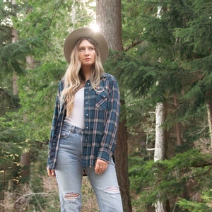 60s 70s PENDLETON Shirt, Vintage Wool Plaid Pearl Snap Western Shirt, Teal Green Tartan Button Down Boyfriend Shirt