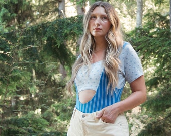 Perfect 1980s Aerobics Bodysuit, Womens 2 Piece Dance Gymnastics Jazzercise Leotard, Workout Yoga Playsuit Romper | Peek a Boo Cut Out