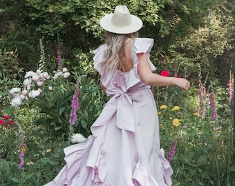 70s Violet Victorian Dress | Wild West Ball Gown | Saloon Girl Costume | Romantic Western Renaissance Maxi Dress | Old West Frontier Dress