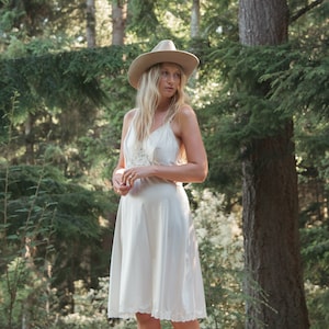 1960&#39;s SEARS White Lace Slip Dress | Sheer Nightgown Nightie | Vintage Lingerie