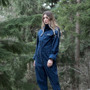 Vintage Ski Suit, Large Navy Wilderness Experience Snow Suit, Winter Ski Jumpsuit, Snowboard Pants, Retro Winter Wear Snow Gear