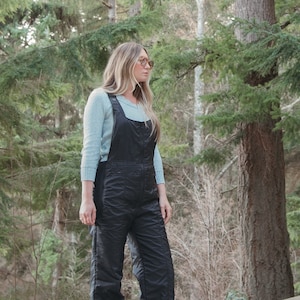 80&#39;s Ski Bib Overalls, Mr. D USA Black Ski Suit, Vintage Ski Pants,  Winter Wear Snow Gear, Snowboard One Piece