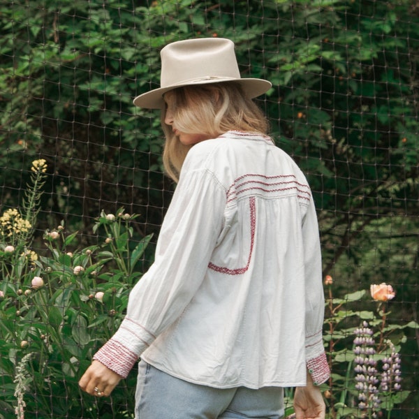 Watercolor Print Peasant Blouse main image 0